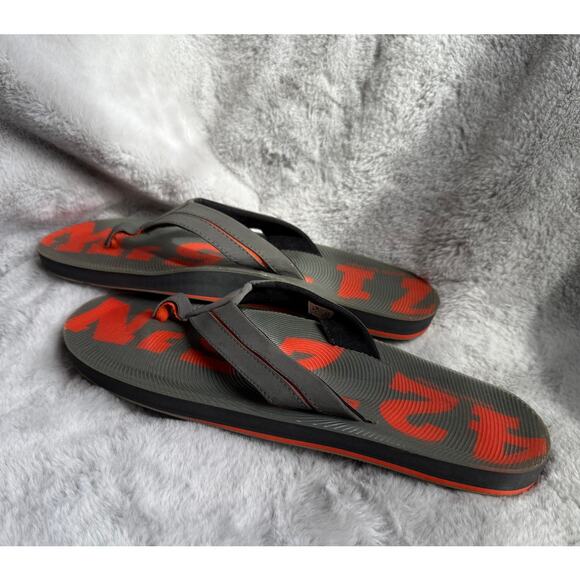 Sperry Top-Sider Men’s Gray Orange Flip-Flops Size 13M Slide Sandals Beachwear - Picture 7 of 10